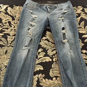 Torrid Light Blue Distressed Skinny Jeans